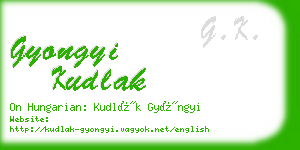 gyongyi kudlak business card